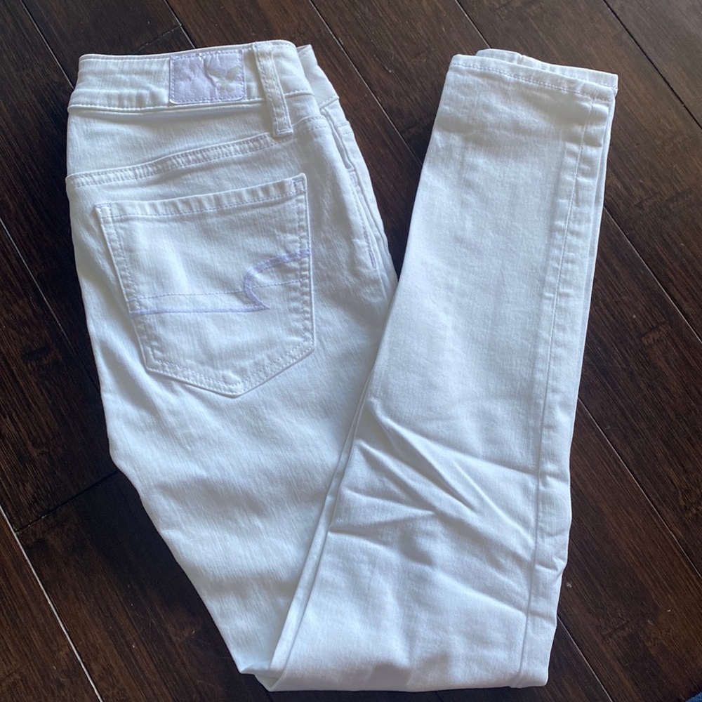 American Eagle skinny jeans, 00P, white